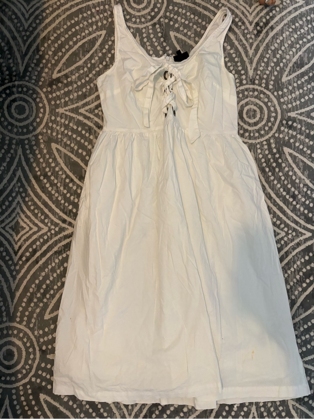 White Lace-Up Sundress - Classic Summer Dress